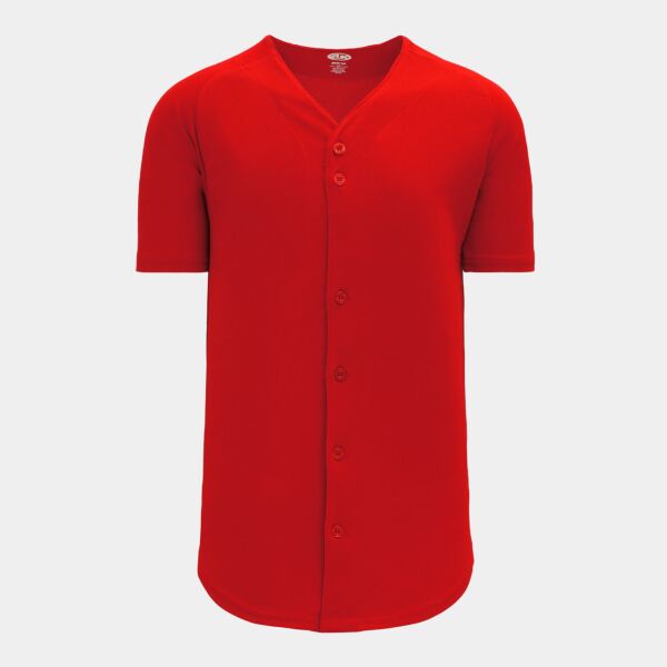 Full Button Solid Colour Baseball Jersey Thumbnail