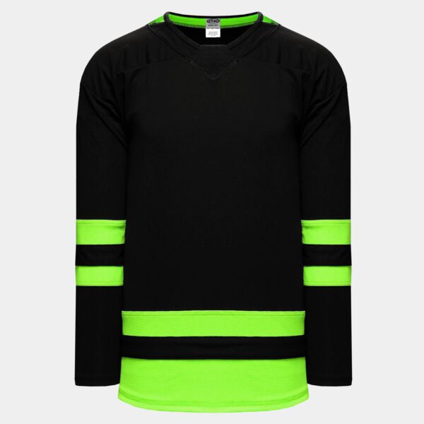 DALLAS 2021 BLACKOUT NEON GREEN CUSTOM HOCKEY JERSEY  Thumbnail